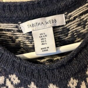 Tabitha Blue and White Crew Neck Sweater